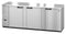 Refrigerator, Three Section, Stainless Steel Back Bar Back Bar, Glass Doors