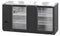Refrigerator, Three Section, Stainless Steel Back Bar Back Bar, Glass Doors