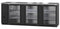 Refrigerator, Three Section, Black Vinyl Back Bar Back Bar, Glass Doors