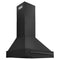 30 In. Black Stainless Steel Range Hood With Black Stainless Steel Handle