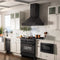 36 In. Ducted Vent Black Stainless Steel Wall Mount Range Hood