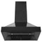 36 In. Ducted Vent Black Stainless Steel Wall Mount Range Hood