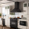 36 In. Ducted Vent Black Stainless Steel Wall Mount Range Hood