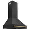 Autograph Edition 30 In. Black Stainless Steel Range Hood With Champagne Bronze Handle