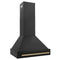 Autograph Edition 30 In. Black Stainless Steel Range Hood With Champagne Bronze Handle