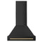 Autograph Edition 30 In. Black Stainless Steel Range Hood With Champagne Bronze Handle