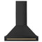 Autograph Edition 36 In. Black Stainless Steel Range Hood With Champagne Bronze Handle