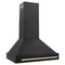 Autograph Edition 36 In. Black Stainless Steel Range Hood With Polished Gold Handle
