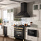 Autograph Edition 36 In. Black Stainless Steel Range Hood With Polished Gold Handle
