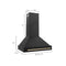 Autograph Edition 36 In. Black Stainless Steel Range Hood With Polished Gold Handle