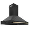 Autograph Edition 48 In. Black Stainless Steel Range Hood With Polished Gold Handle