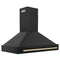 Autograph Edition 48 In. Black Stainless Steel Range Hood With Polished Gold Handle