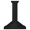 36 in. Convertible Black Stainless Steel Wall Mount Range Hood With Black Stainless Steel Handle