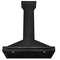 36 in. Convertible Black Stainless Steel Wall Mount Range Hood With Black Stainless Steel Handle