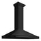 48 in. Convertible Black Stainless Steel Wall Mount Range Hood With Black Stainless Steel Handle