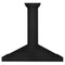 48 in. Convertible Black Stainless Steel Wall Mount Range Hood With Black Stainless Steel Handle