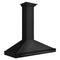 48 in. Convertible Black Stainless Steel Wall Mount Range Hood With Black Stainless Steel Handle