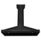 48 in. Convertible Black Stainless Steel Wall Mount Range Hood With Black Stainless Steel Handle