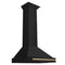 Autograph Edition 30 in. Black Stainless Steel Wall Mount Range Hood With Champagne Bronze Handle