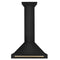 Autograph Edition 30 in. Black Stainless Steel Wall Mount Range Hood With Champagne Bronze Handle