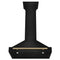 Autograph Edition 30 in. Black Stainless Steel Wall Mount Range Hood With Champagne Bronze Handle