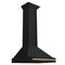 Autograph Edition 30 in. Black Stainless Steel Wall Mount Range Hood With Champagne Bronze Handle
