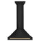 Autograph Edition 30 in. Black Stainless Steel Wall Mount Range Hood With Champagne Bronze Handle