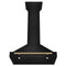 Autograph Edition 30 in. Black Stainless Steel Wall Mount Range Hood With Champagne Bronze Handle