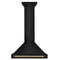 Autograph Edition 30 in. Black Stainless Steel Wall Mount Range Hood With Polished Gold Handle