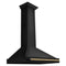 Autograph Edition 36 in. Black Stainless Steel Wall Mount Range Hood With Champagne Bronze Handle