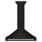 Autograph Edition 36 in. Black Stainless Steel Wall Mount Range Hood With Champagne Bronze Handle