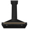 Autograph Edition 36 in. Black Stainless Steel Wall Mount Range Hood With Champagne Bronze Handle