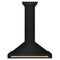 Autograph Edition 36 in. Black Stainless Steel Wall Mount Range Hood With Polished Gold Handle