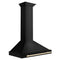 Autograph Edition 36 in. Black Stainless Steel Wall Mount Range Hood With Polished Gold Handle