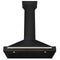 Autograph Edition 36 in. Black Stainless Steel Wall Mount Range Hood With Polished Gold Handle