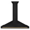 Autograph Edition 48 in. Black Stainless Steel Wall Mount Range Hood With Champagne Bronze Handle