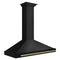 Autograph Edition 48 in. Black Stainless Steel Wall Mount Range Hood With Champagne Bronze Handle
