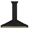 Autograph Edition 48 in. Black Stainless Steel Wall Mount Range Hood With Polished Gold Handle