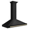 Autograph Edition 48 in. Black Stainless Steel Wall Mount Range Hood With Polished Gold Handle