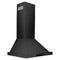24 In. Convertible Vent Wall Mount Range Hood In Black Stainless Steel