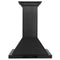 24 In. Convertible Vent Wall Mount Range Hood In Black Stainless Steel With Crown Molding