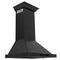 24 In. Convertible Vent Wall Mount Range Hood In Black Stainless Steel With Crown Molding