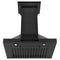 24 In. Convertible Vent Wall Mount Range Hood In Black Stainless Steel With Crown Molding