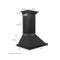 24 In. Convertible Vent Wall Mount Range Hood In Black Stainless Steel With Crown Molding