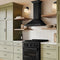 30 In. Convertible Vent Wall Mount Range Hood In Black Stainless Steel With Crown Molding