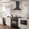 36 In. Convertible Vent Wall Mount Range Hood In Black Stainless Steel With Crown Molding
