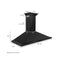 42 In. Convertible Vent Wall Mount Range Hood In Black Stainless Steel With Crown Molding