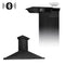 48 In. Crownsound™ Ducted Vent Wall Mount Range Hood In Black Stainless Steel With Built-in Bluetooth Speakers