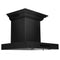 24 In. Crownsound™ Ducted Vent Wall Mount Range Hood In Black Stainless Steel With Built-in Bluetooth Speakers