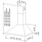 36Inch Convertible European Style WallMounted Chimney Range Hood, 380 MAX Blower CFM, LED Light